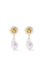 Joolz By Martha Calvo - All Smiles Pearl & 14kt Gold-plated Earrings - Womens - Pearl