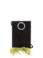 The Row Medicine Feather-trimmed Leather Cross-body Bag