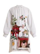 Kilometre Paris Chengdu And Kunming Embroidered Linen Shirtdress