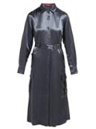 Matchesfashion.com Sies Marjan - Louise Washed Satin Shirtdress - Womens - Navy