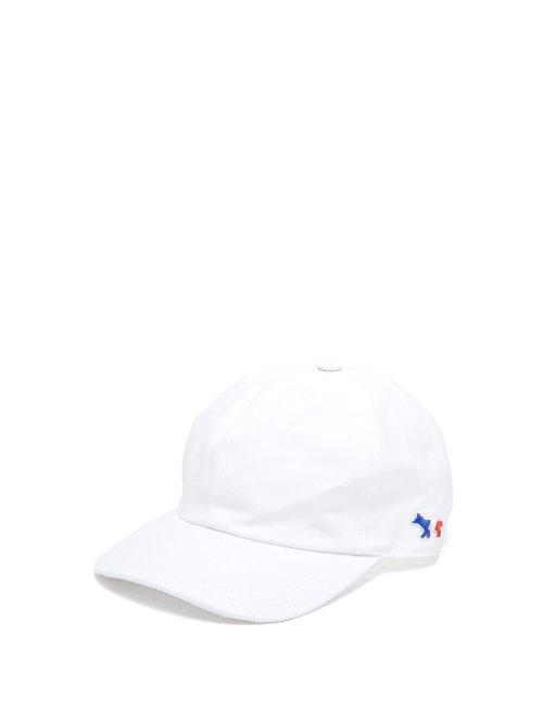 Matchesfashion.com Maison Kitsun - Fox Patch Cotton Blend Cap - Mens - White