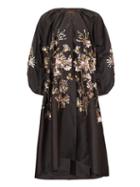 Matchesfashion.com Biyan - Raquela Sequin-embroidered Taffeta Coat - Womens - Black Multi