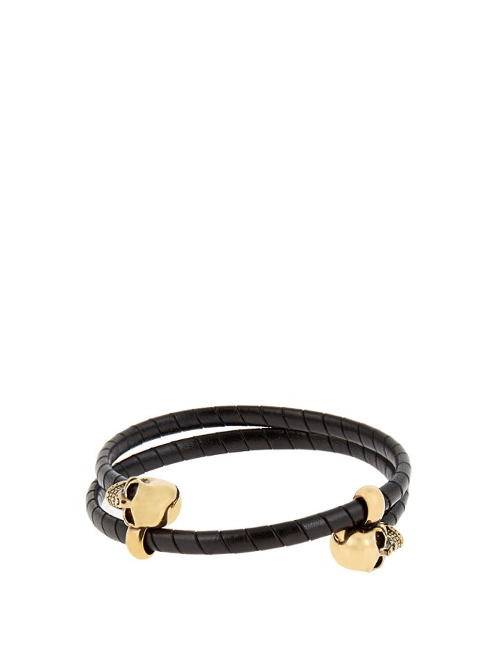 Alexander Mcqueen Double Twisted-leather Bracelet