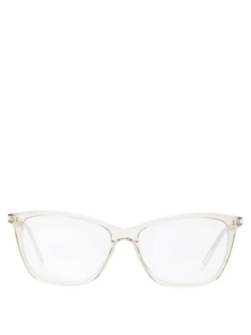 Matchesfashion.com Saint Laurent - Square Acetate Glasses - Womens - Clear
