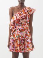 Borgo De Nor - X Talia Collins Pietra Printed Cotton Mini Dress - Womens - Pink Print