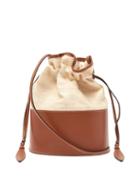Matchesfashion.com Hunting Season - Lola Raffia And Leather Bucket Bag - Womens - Tan Multi
