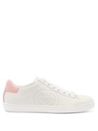Matchesfashion.com Gucci - New Ace Perforated-logo Leather Trainers - Womens - Pink White