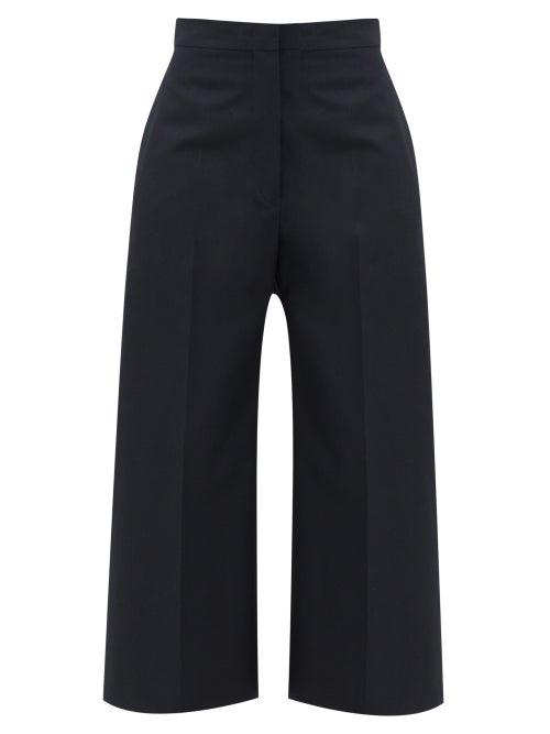 Matchesfashion.com Jil Sander - Mattia Flared Wide-legged Cotton Trousers - Womens - Navy