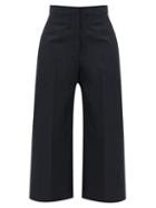 Matchesfashion.com Jil Sander - Mattia Flared Wide-legged Cotton Trousers - Womens - Navy