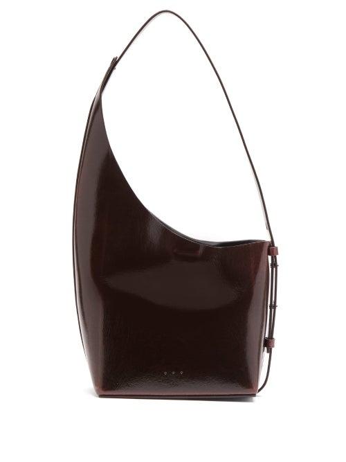 Matchesfashion.com Aesther Ekme - Demi Lune Leather Bucket Bag - Womens - Dark Brown