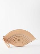 Ancient Greek Sandals - Demijohn Cutout Leather Clutch Bag - Womens - Light Tan