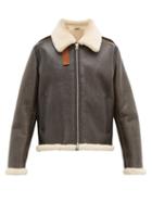 Matchesfashion.com Acne Studios - Leather And Shearling Jacket - Mens - Dark Brown