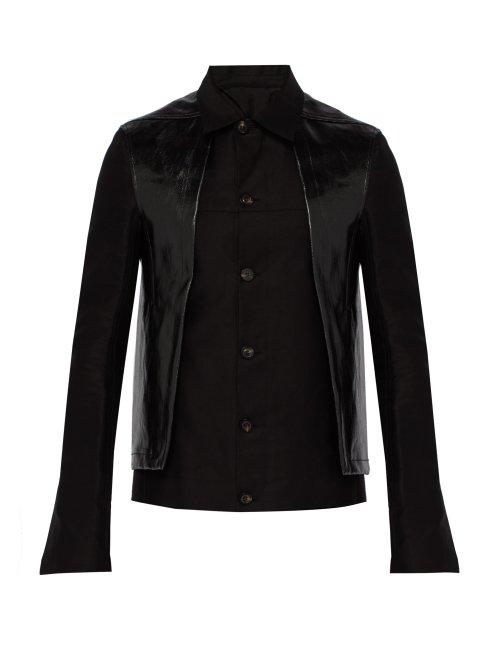 Matchesfashion.com Rick Owens - Contrast Panel Cotton Jacket - Mens - Black