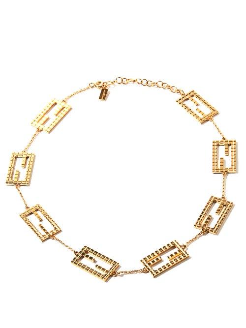 Matchesfashion.com Fendi - Ff-link Metal Choker - Womens - Gold