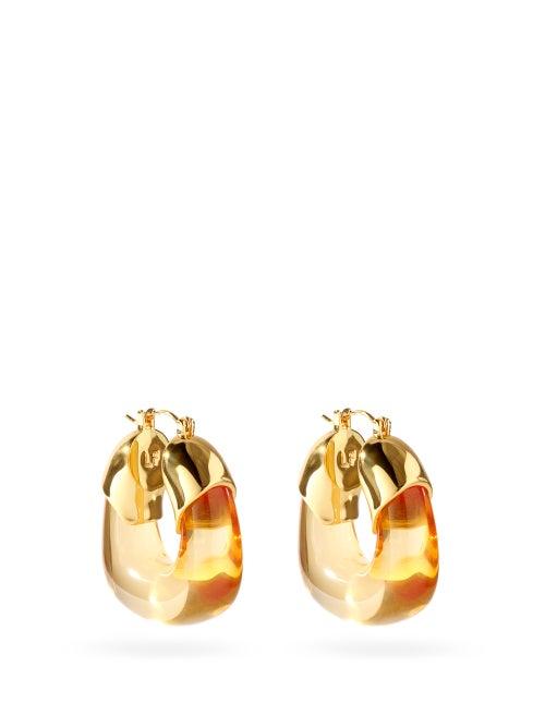 Matchesfashion.com Lizzie Fortunato - Organic Gold-plated Hoops - Womens - Beige