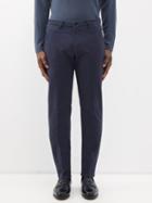 Thom Sweeney - Flat-front Slim-leg Chinos - Mens - Navy