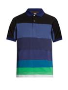 Paul Smith Striped-panel Cotton-jersey Polo Shirt