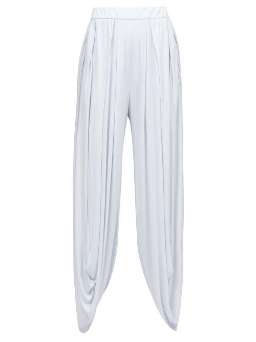 Loewe - Gathered Jersey Balloon Trousers - Womens - Light Blue