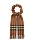 Matchesfashion.com Burberry - Giant Icon Checked Cashmere Scarf - Womens - Brown