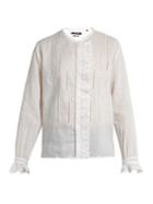 Isabel Marant Amos Collarless Ruffle-trimmed Blouse