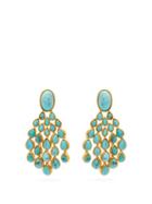 Matchesfashion.com Aurlie Bidermann - Cherokee 18kt Gold Plated Turquoise Earrings - Womens - Green