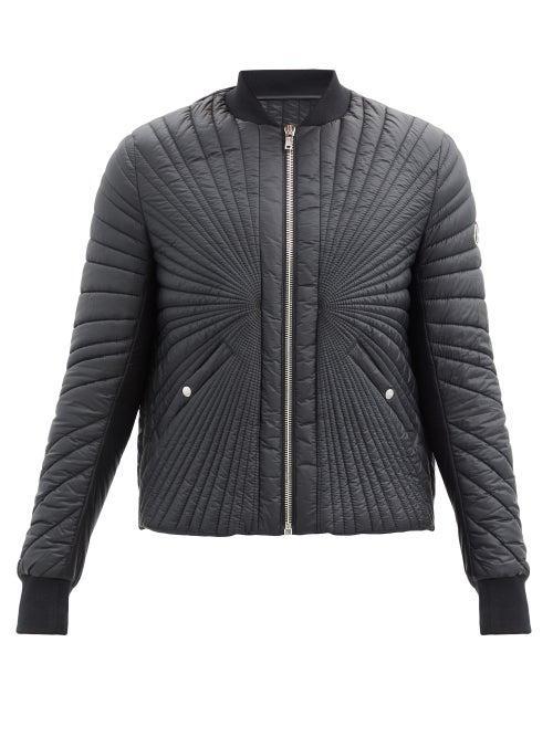 Matchesfashion.com Moncler + Rick Owens - Splayed-quilting Down Bomber Jacket - Mens - Black