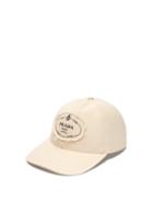 Matchesfashion.com Prada - Logo Patch Cotton Baseball Cap - Mens - Cream