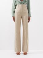 Jacquemus - Sauge High-rise Linen Trousers - Womens - Beige