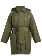 Matchesfashion.com Burberry - Coleraine Single Breasted Quilted Shell Coat - Womens - Green