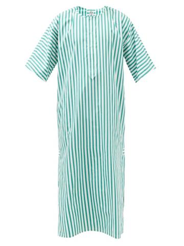 Sbline - Striped Cotton-poplin Kaftan - Mens - Green White