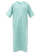 Sbline - Striped Cotton-poplin Kaftan - Mens - Green White