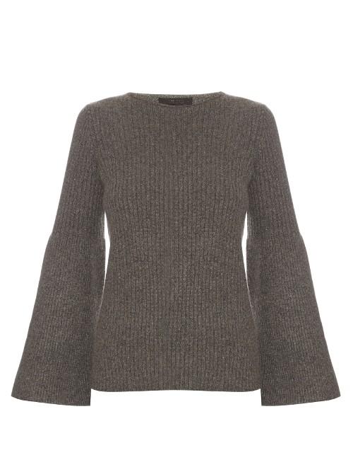 The Row Atilia Cashmere Flared-sleeve Sweater