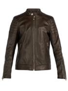 Matchesfashion.com Belstaff - Northcott Leather Biker Jacket - Mens - Dark Brown