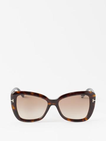 Tom Ford Eyewear - Maeve Square Tortoiseshell-acetate Sunglasses - Womens - Brown Multi