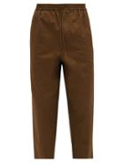 Matchesfashion.com Jil Sander - Drawstring-waist Cropped Cotton-poplin Trousers - Mens - Khaki