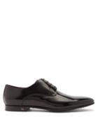 Matchesfashion.com Dolce & Gabbana - Logo-plaque Leather Derby Shoes - Mens - Black