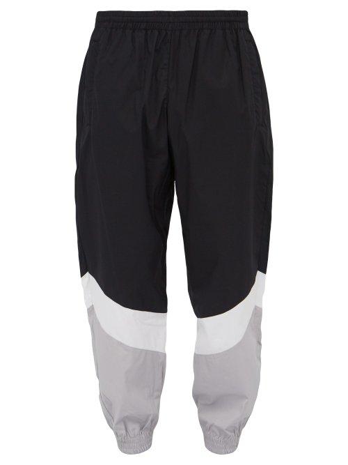 Matchesfashion.com Vetements - Mustermann Panelled Cotton Shell Track Pants - Mens - Black White