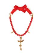 Matchesfashion.com Valentino - Bead Embellished Necklace - Womens - Red