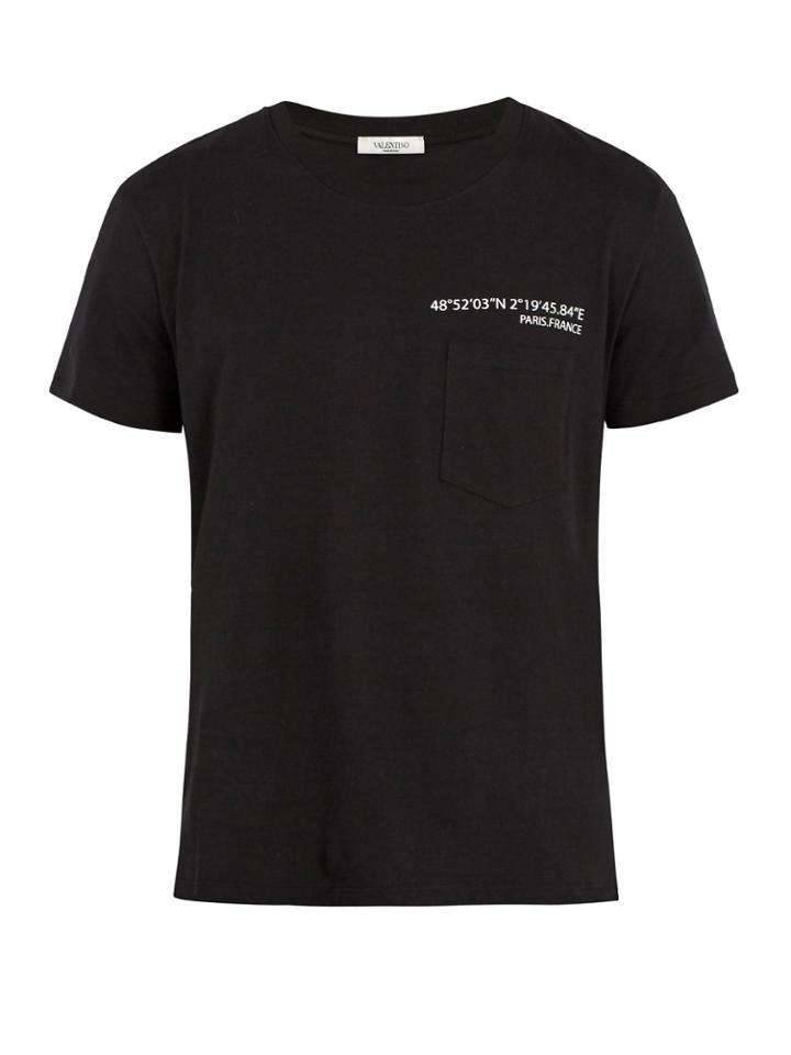 Valentino Anywhen-print Patch-pocket Cotton T-shirt