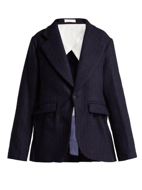 Matchesfashion.com La Fetiche - Helmut Harris Tweed Blazer - Womens - Navy