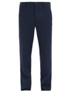 Matchesfashion.com Giorgio Armani - Wool-blend Seersucker Trousers - Mens - Navy
