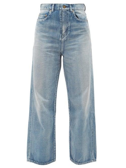 Matchesfashion.com Saint Laurent - Cropped-wide Leg Cotton Jeans - Womens - Denim