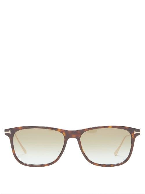 Matchesfashion.com Tom Ford Eyewear - Square Tortoiseshell-acetate Sunglasses - Mens - Brown Gold