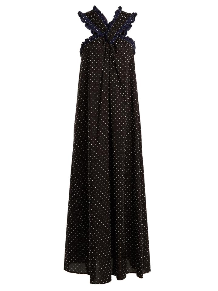 Marysia Swim Polka-dot Crossover-front Cotton Maxi Dress