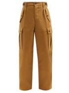 Matchesfashion.com Loewe - High-rise Cotton-twill Cargo Trousers - Mens - Beige