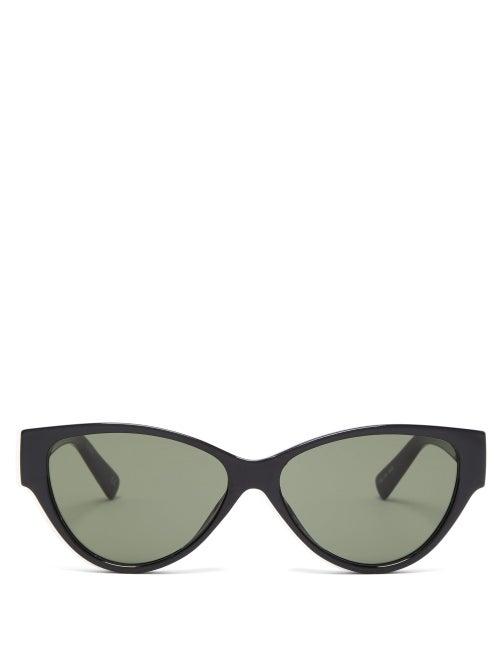 Matchesfashion.com Le Specs - Eureeka Cat Eye Acetate Sunglasses - Womens - Black