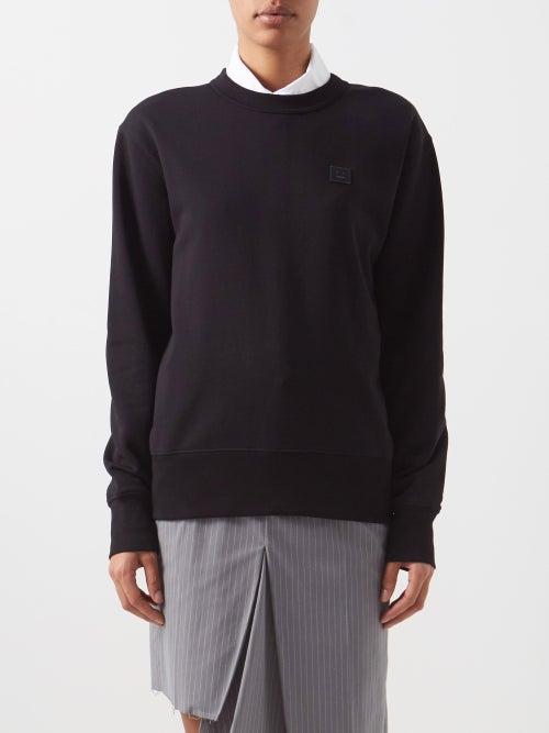 Acne Studios - Fairah Face-logo Organic-cotton Sweater - Womens - Black