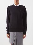 Acne Studios - Fairah Face-logo Organic-cotton Sweater - Womens - Black