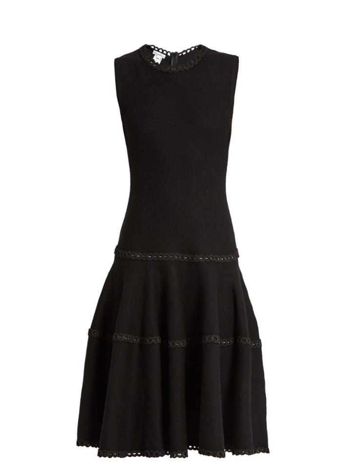 Oscar De La Renta Sleeveless Wool And Silk-blend Dress