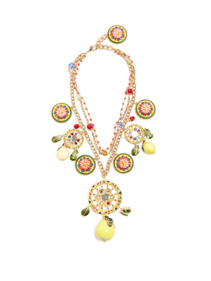 Dolce & Gabbana Floral And Lemon-charm Embellished Necklace